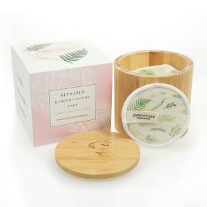 20 Piece Fern Print Bamboo Cotton Rounds, Wash Bag & Bamboo Storage Box