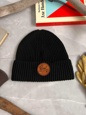 Black Rib Knit Beanie