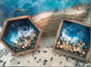 Framed Ocean/Beach Inspired Wall Art 5"x5"