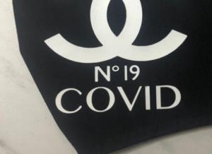 Eco Friendly Face Mask - Designer Mask - Covid No. 19 White Design