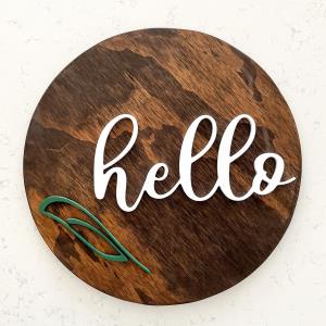 16\ White Hello Sign