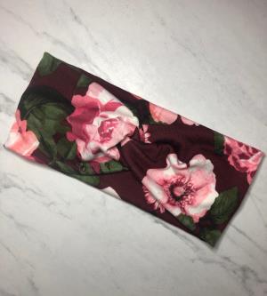 Mom and Me Headband - Burgundy Floral