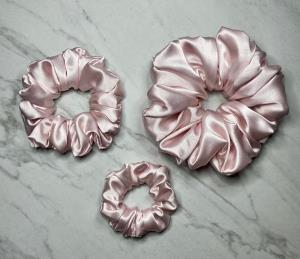 Pastel Pink Satin Scrunchie