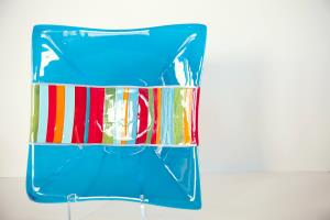 Color Code Fused Glass 12" Bowl