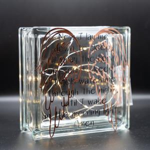 Decorative Glass Blocks - Now I lay me down to sleep Prayer