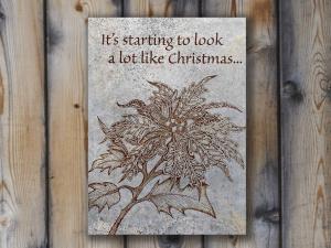 Poinsettia Personalized 6X8 Garden Tile