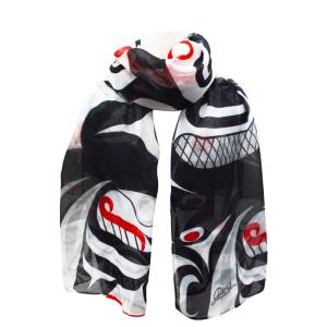 Curtis Wilson Killer Whale Crosshatch Art Print Shawl
