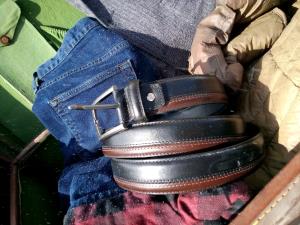 Solid Leather Dress Belt Two tone
