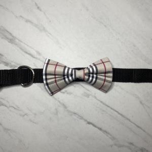 Beige Plaid Bow