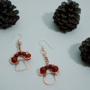 King Bolete Mushroom - Copper Earrings| Rounded