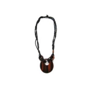 Wood & Bead Pendant Necklace