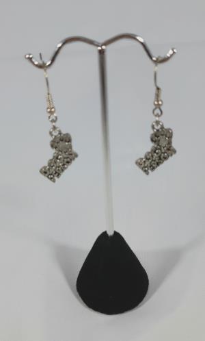 Pierced earrings, "dog person" charm
