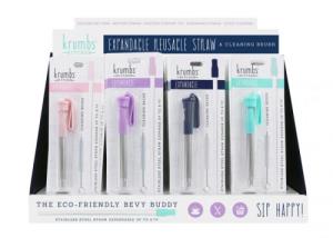 KRUMBS KITCHEN EXPANDABLE STEEL STRAWS