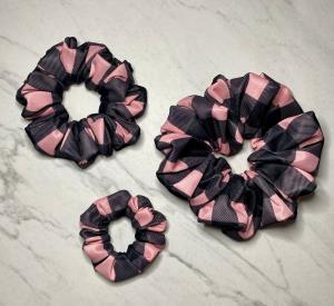 Baby Pink Plaid Scrunchie
