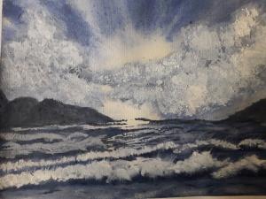 FRAMED All Blue Water Waves