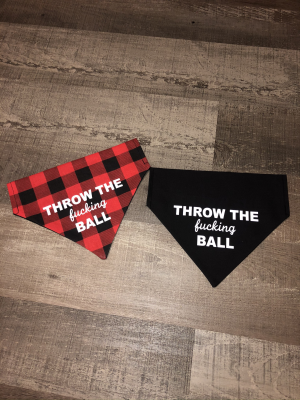 Throw The Ball Pet Bandana - Size Small