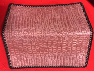 Alligator embossed cowhide wallet