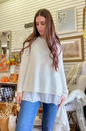 Tops - Sequin Georgette Sweater