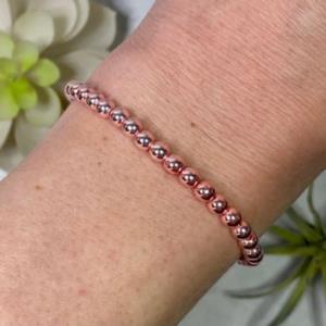 Blush Pink Hematite Stacking Bracelet - 4mm