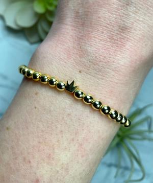 Gold Hematite Stacking Bracelet - 4mm