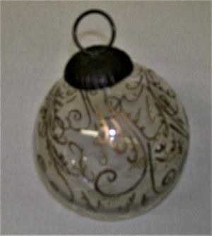 Clear Glass Ball Ornament with Gold - Fair Trade