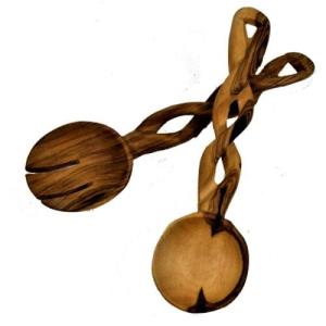 Olivewood Braided Servers