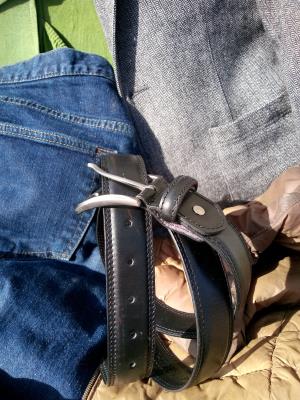 Solid Leather Dress Belt Black