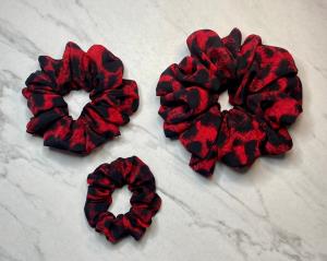 Red Leopard Print Scrunchie