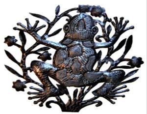 Recycled Oil Drum Art - Frog