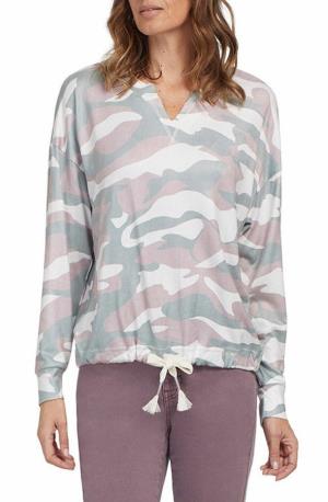 Tops - Long Sleeve Top with Drawstring Hem