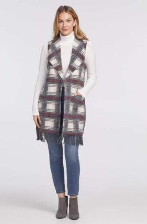 Tops - Wool Vest with Fringe Trim