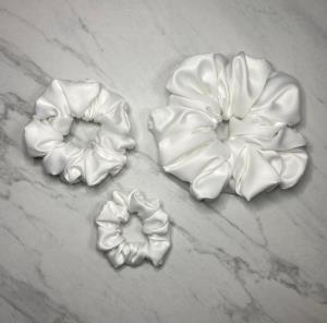 White Satin Scrunchie