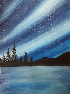 FRAMED Blue Northern Lights