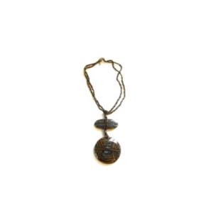 Coconut & Bead Double Pendant Necklace