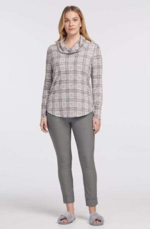 Tops - Printed Hacci Cowl Neck