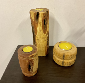 Wooden candle holders