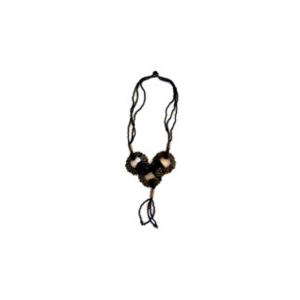 Carved Coconut Circle Beaded Necklace