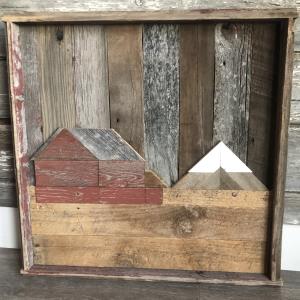 Barnboard Mountain and Barn Prairie Scene